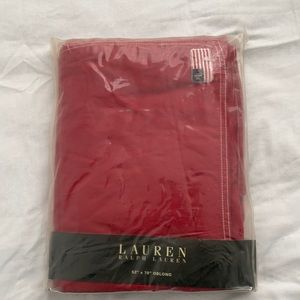 Vintage RALPH LAUREN Tablecloth Red Flag Oblong